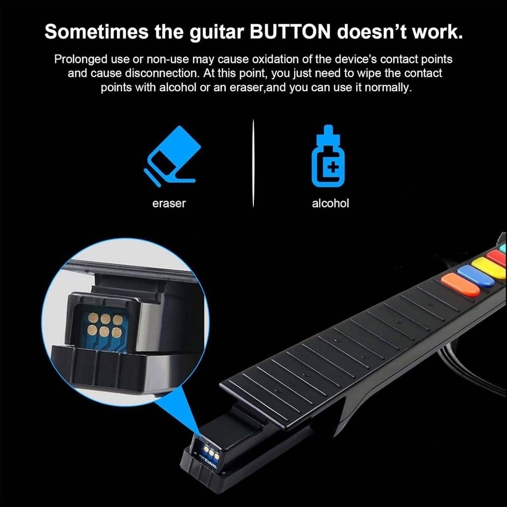 Gametime Buddies Wireless Guitar for Nintendo Wii Games Guitar Hero & Rock Band - Picture 6 of 11